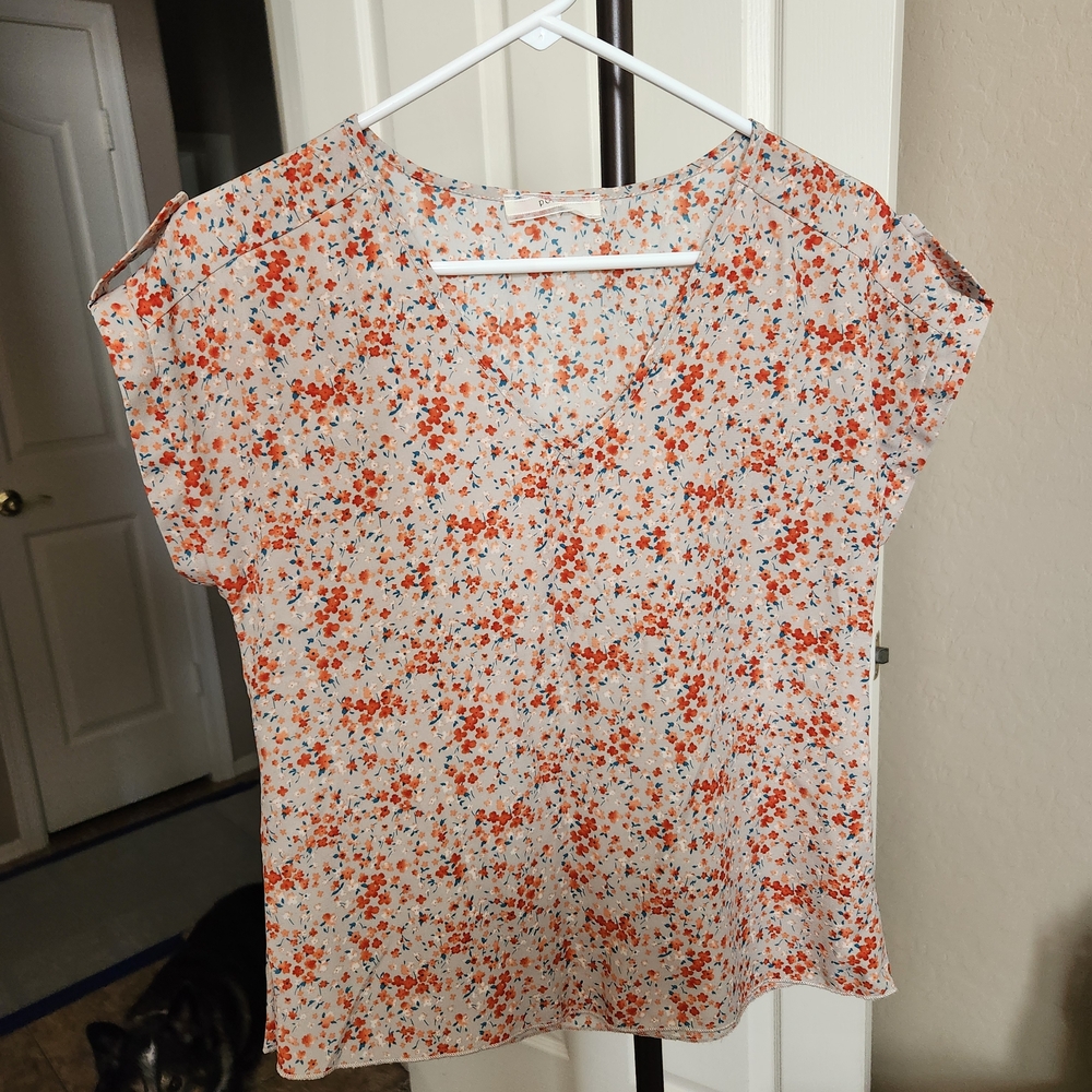 Chic Floral V-Neck Women's Blouse